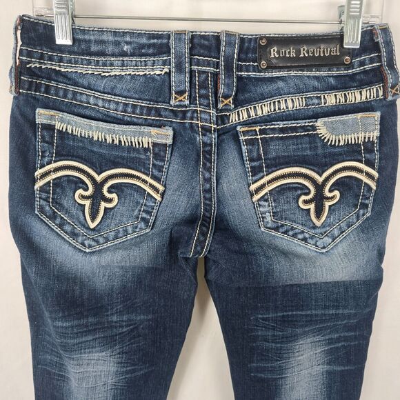 Rock Revival Capri Women's 28 Karlie Dark Wash - Picture 3 of 16